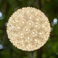 6 In. 70-Light LED Warm White Decorative Starlight Sphere -Northlight Shop wintergreen lighting christmas novelty lights 76468 c3 1000