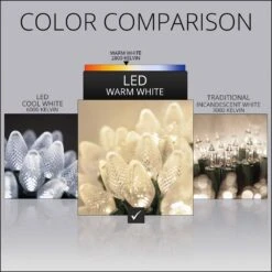 SuperBright 16 Ft. 25-Light LED Warm White C7 String Light Set -Northlight Shop wintergreen lighting christmas string lights 20343 1f 1000