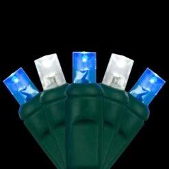 24 Ft. 70-Light Blue And Cool White 5 Mm LED Mini Light Set