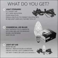 OptiCore 24 Ft. 25-Light LED Purple Faceted C7 String Light Set -Northlight Shop wintergreen lighting christmas string lights 77860 44 1000