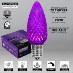 OptiCore 24 Ft. 25-Light Purple LED Faceted C9 String Light Set -Northlight Shop wintergreen lighting christmas string lights 78192 4f 1000
