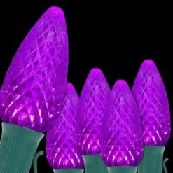 OptiCore 24 Ft. 25-Light Purple LED Faceted C9 String Light Set