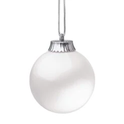5 In. White LED Outdoor Hanging Globe Ornament