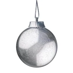 5 In. Silver LED Outdoor Hanging Globe Ornament
