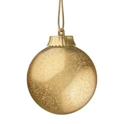5 In. Gold LED Outdoor Hanging Globe Ornament